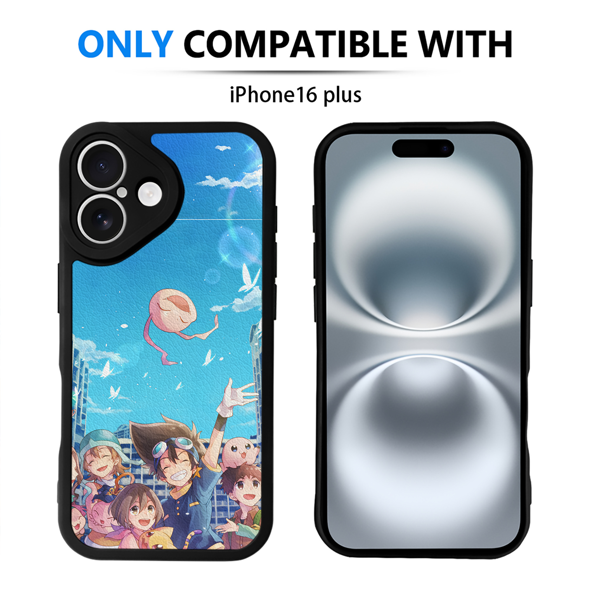 （画像用） Digimon デジタルモンスター/デジモン 【iPhone 16シリーズ対応】シリコンスマホケース（レザー調） 材質：シリコン